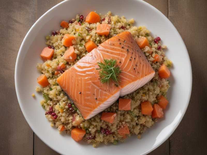 Leckere Vitamin-D- und B12-Bomben: Kräftiger Lachs mit Quinoa-Salat