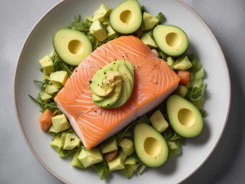 Leckerer Lachs mit Avocado-Salat für starke Augen