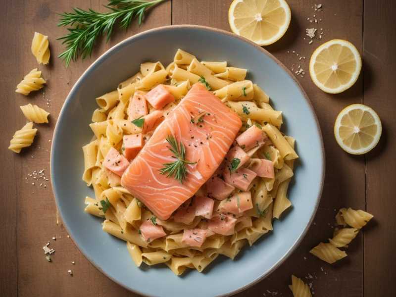 Leckere Lachs-Pasta für einen Vitamin D-Kick!