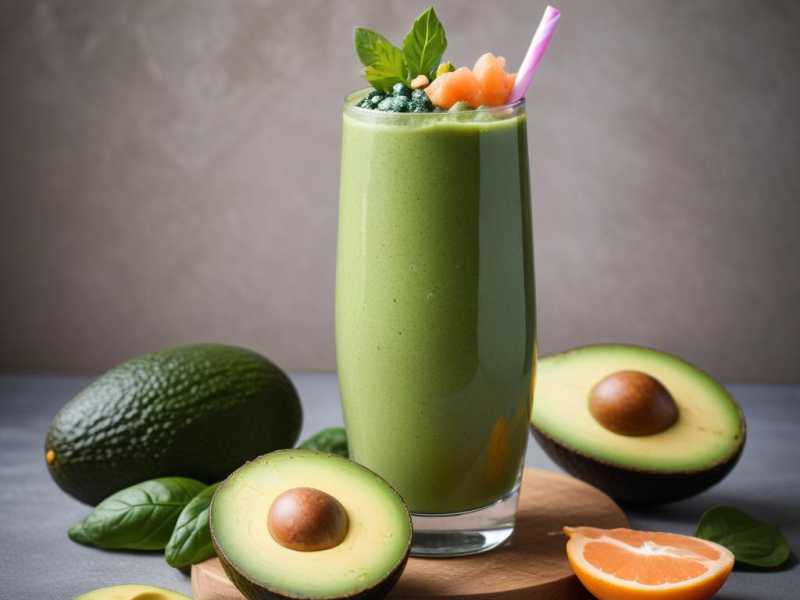 Superfood-Smoothie mit Spinat, Avocado und Lachs