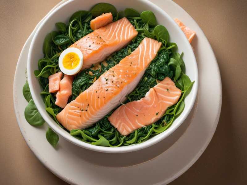 Vitamin D-Powerbowl mit Lachs und Spinat