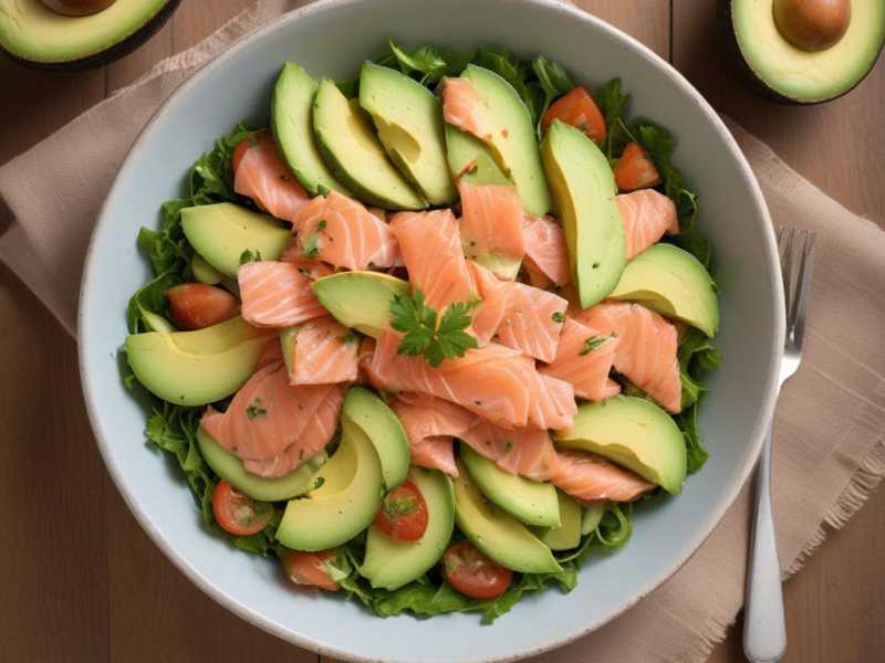 Rezept für einen vitamin D-reichen Lachs-Avocado-Salat