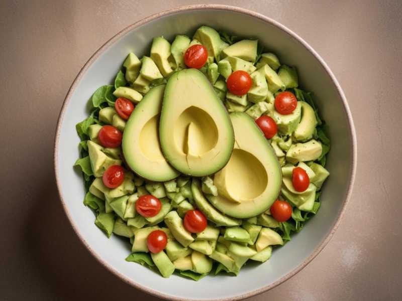 Leckere Avocado-Salat-Bowl mit Vitamin D3 K2 Tropfen