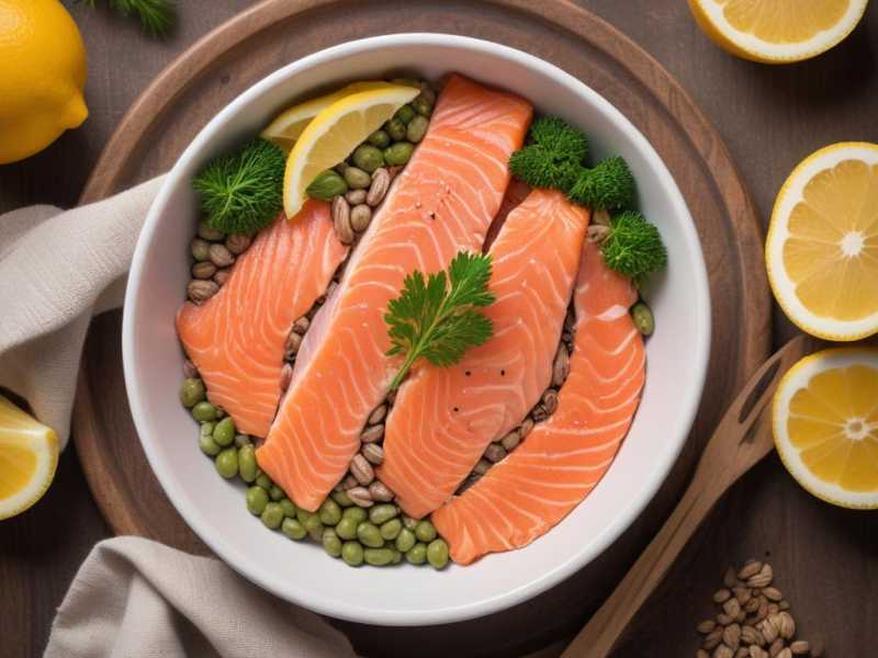 Leckere vitamin D-reiche Lachs-Bowl