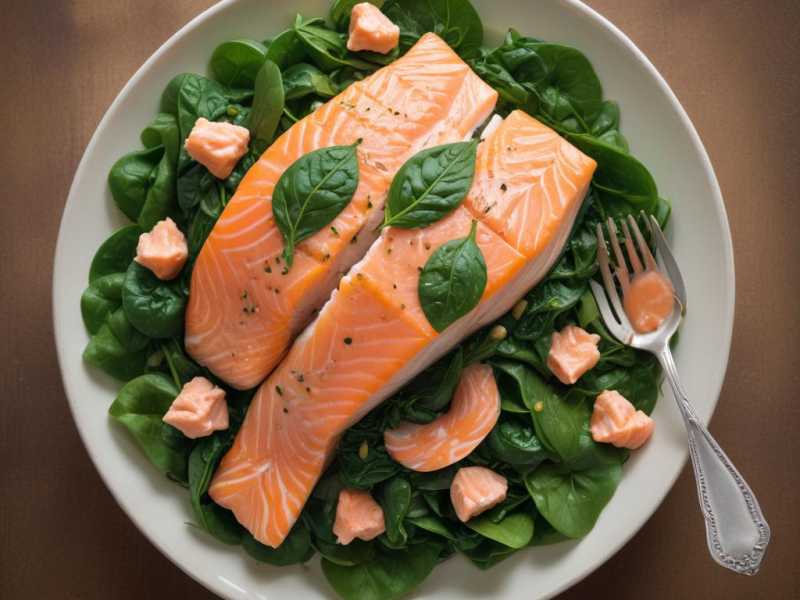 Leckere Vitamin D-Bombe: Lachs mit Spinat und Kichererbsen