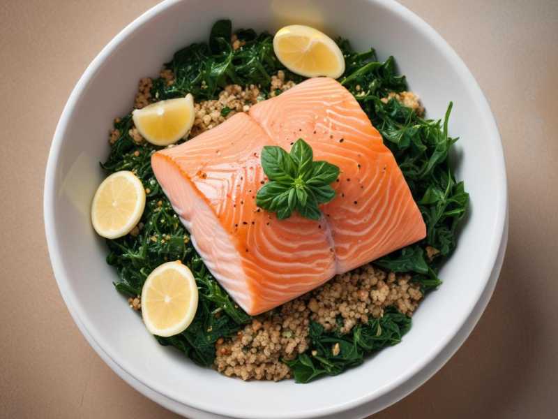 Leckeres Rezept: Lachs mit Spinat und Quinoa – die Vitamin D Power-Bowl!