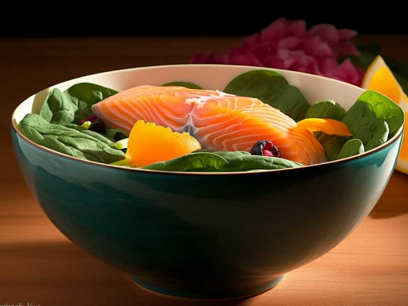 Superleckeres Lachs- und Spinat-Bowl für mehr Vitamin D3 und K2